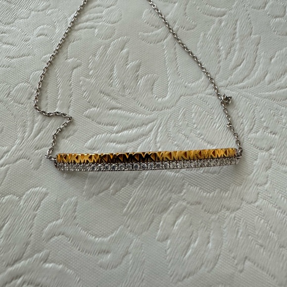 Michael Kors Two-Tone Monogram Bar Slider Bracelet - Picture 6 of 7